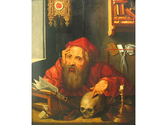 After Quentin Metsys  (Massys) St. Jerome in his study 27 1/2 x 21 1/2in