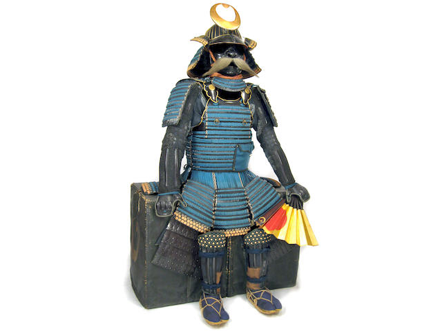 A SUIT OF ARMOR WITH A NI-MAI TACHI DO AND ACCOUTREMENTS Helmet bowl Muromachi period (16th century), armor late Edo period (19th century)