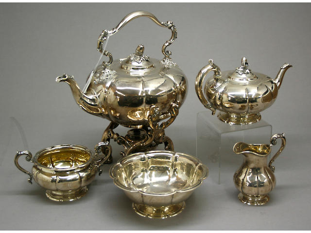 Victorian Silver Five Piece Tea Set by John Samuel Hunt