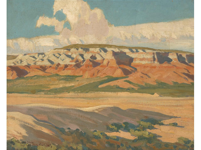 Maynard Dixon (1875-1946) 'Butte at Red Lake, Navajo Reservation, Arizona' 16 x 19 3/4in
