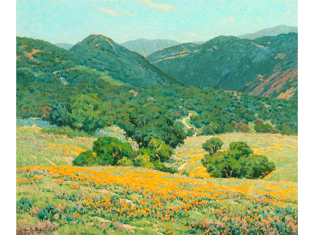 Granville Redmond (American, 1871-1935) Southern California Hills 25 x 30 1/4in