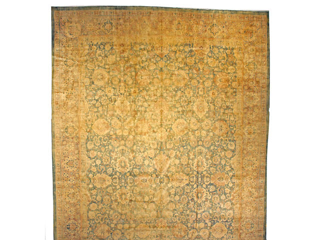 A Indo-Tabriz carpet India, size approximately 13ft. 9in. x 21ft.