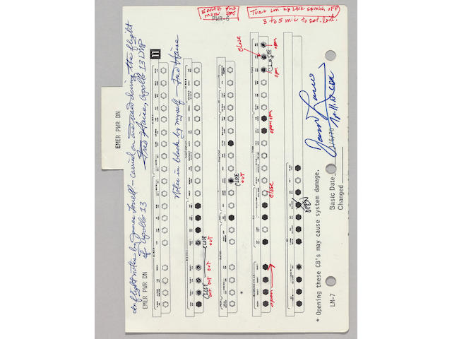 CRITICAL FLIGHT NOTES AND UPDATES BY LOVELL AND HAISE MADE DURING APOLLO 13.