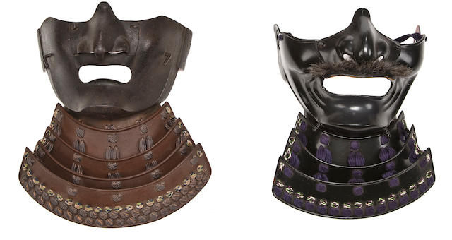 TWO FACE MASKS (MENPO) 18th-19th century