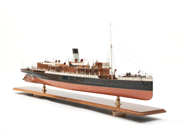 A shipbuilders' model of the twin-screw cross Channel steamer S.S. "Seaford" for Denny Brothers,Scottish, circa 1894