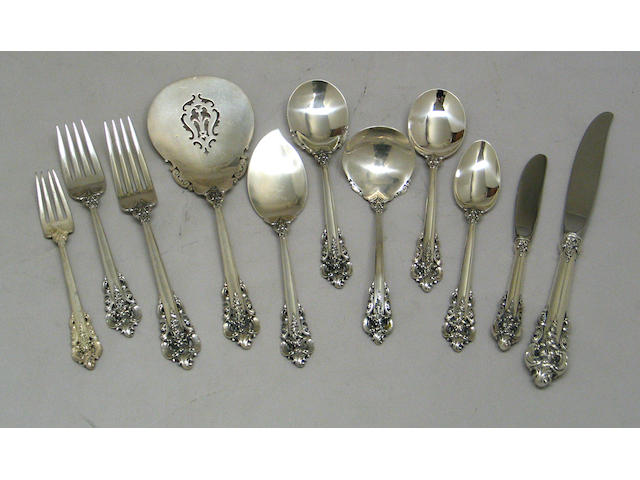 Sterling Grande Baroque Flatware Set by Wallace, with Case