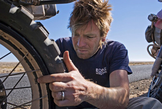 A collection of 32 pictures of Scotsman Ewan McGregor and Englishman Charley Boorman from their Long Way Down motorcycle odyssey, 27 photographs are 22 x 26in, five are 26 x 30in image 11