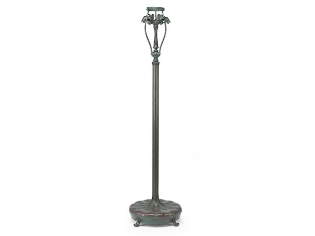 A Tiffany Studios patinated bronze Senior floor lamp 1899-1918