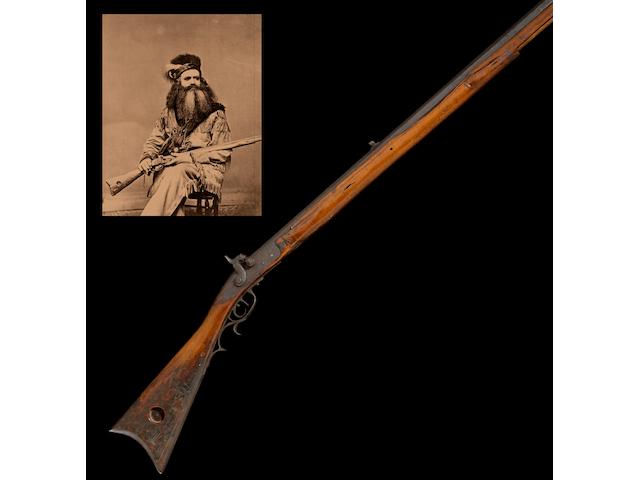 An historic American percussion rifle owned by early California frontiersman Seth Kinman