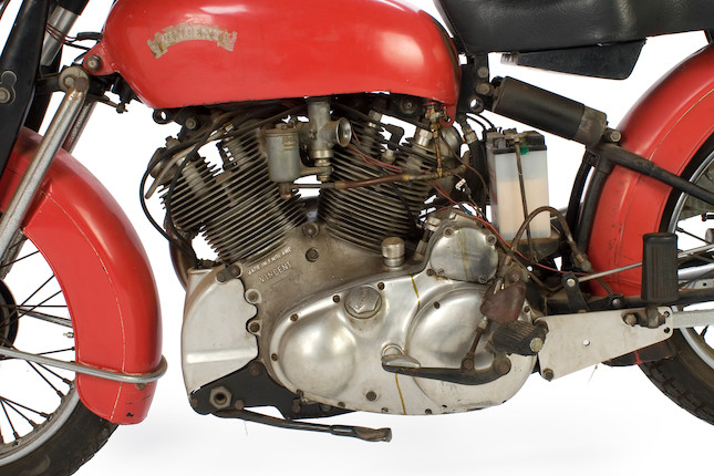 Two owners from new, documented by factory records as 1 of 12 built with original black frame with Chinese Red tinwork,1952 Vincent 998cc Series C Rapide Frame no. C10241C Engine no. F10AB/1/8341 image 3