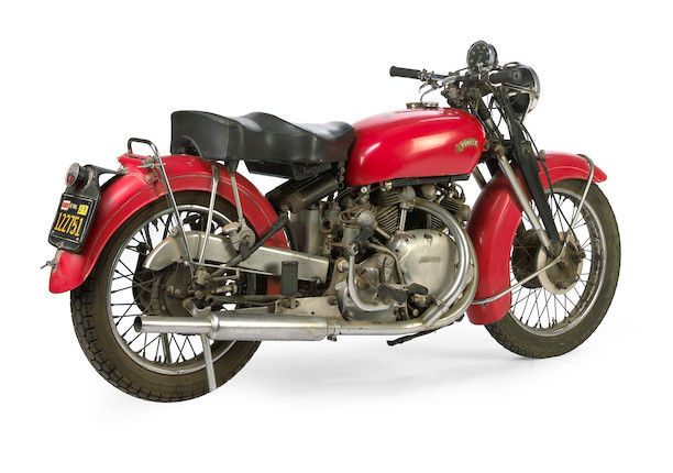 Two owners from new, documented by factory records as 1 of 12 built with original black frame with Chinese Red tinwork,1952 Vincent 998cc Series C Rapide Frame no. C10241C Engine no. F10AB/1/8341 image 26