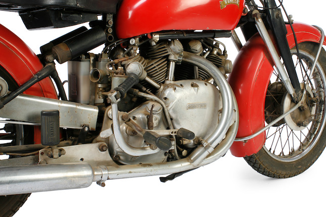 Two owners from new, documented by factory records as 1 of 12 built with original black frame with Chinese Red tinwork,1952 Vincent 998cc Series C Rapide Frame no. C10241C Engine no. F10AB/1/8341 image 24