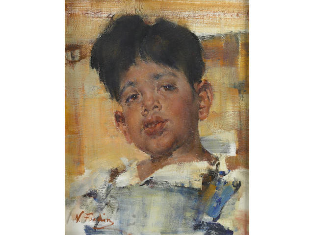 Nikolai Fechin (Russian, 1881-1955) Head of a boy 20 x 16in