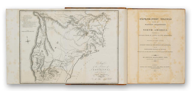PIKE, ZEBULON MONTGOMERY. 1779-1813. Exploratory Travels through the Western Territories of North America: Comprising a Voyage from St. Louis, on the Mississippi, to the Source of that River, and a Journey through the Interior of Louisiana, and the North-eastern Provinces of New Spain. London: Longman, 1811.
