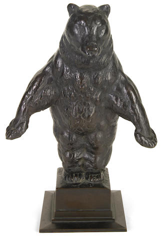 A German patinated bronze model of a bear  cast after a model by August Gaul (German, 1869-1921) early 20th century