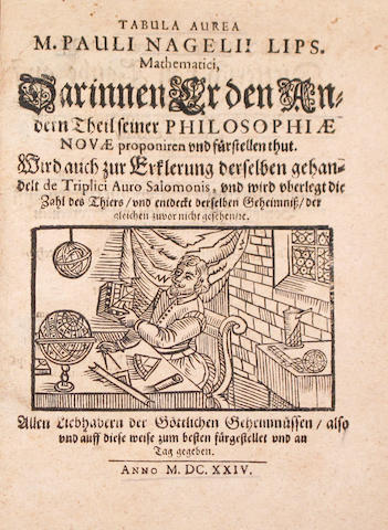 NAGEL, PAUL. Tabula aurea ... Darinnen Er den Andern Theil seiner Philosophiae Novae proponiren und f&#252;rstellen thut. [Danzig?], 1624.