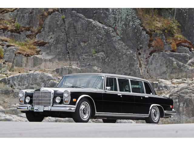 Original U.S. supplied car, with complete Mercedes-Benz restoration,1968 Mercedes-Benz 600 Pullman Six Door Seven passenger Limousine with folding seats and division  Chassis no. 100016-12-001074 Engine no. 100980-12-001124