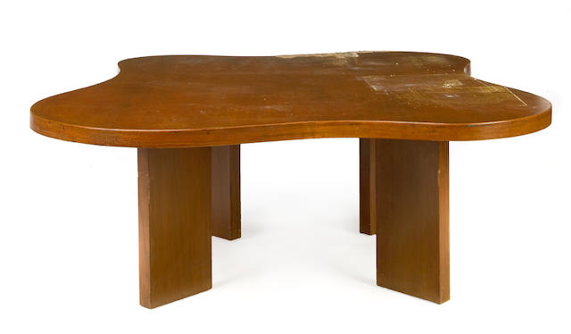 An Edward H. Fickett custom molded plywood biomorphic table