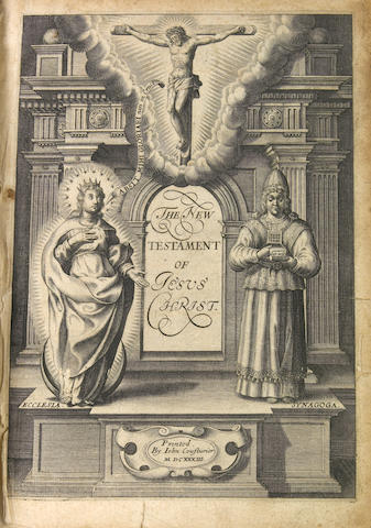 [BIBLE.] The New Testament ...Translated ... by the English Colledge ... in Rhemes. [Rouen?]: John Cousturier, 1633.