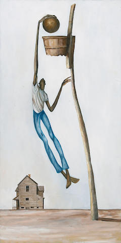 Ernie Barnes (American, born 1939) Untitled 36 x 18in