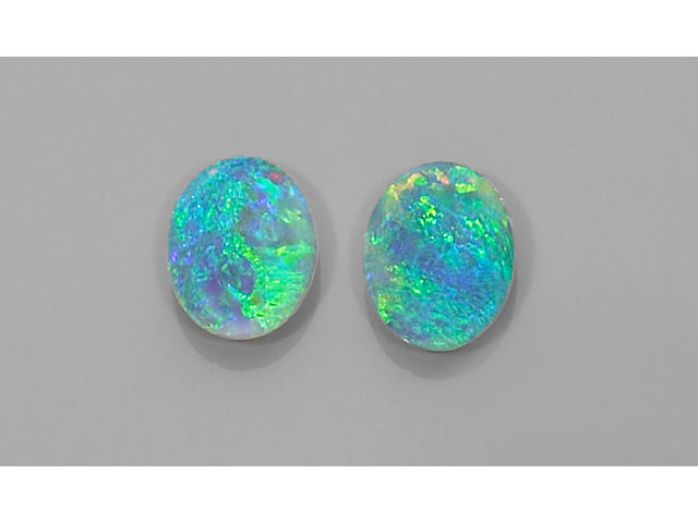 Exceptional Pair of Crystal Opals