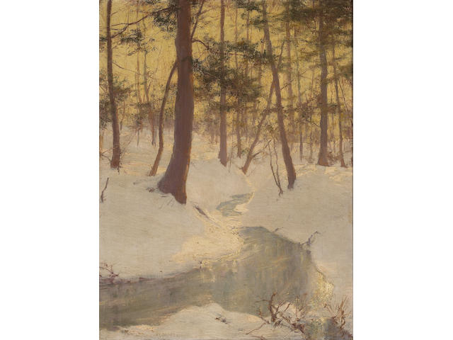 Walter Launt Palmer (American, 1854-1932) Winter landscape 24 x 18in