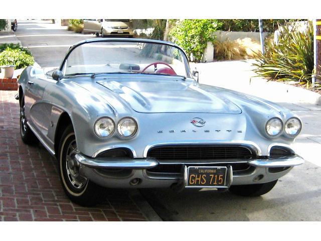 One owner from new, California black plate,1962 Chevrolet Corvette  Chassis no. CPSP 0867 Engine no. 20867S109074