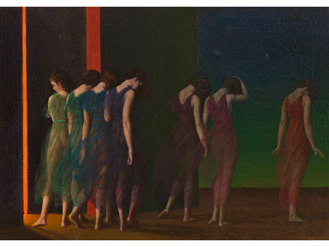Arthur Bowen Davies (American, 1862-1928) Isadora Duncan Dancers 20 x 28in
