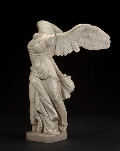 Antonio Frilli (Italian, active circa 1860-1920) A Carrara marble statue of Nike, the Winged Victory of Samothrace