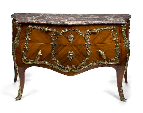 A Louis XV style gilt-bronze mounted kingwood commode fourth quarter 19th century