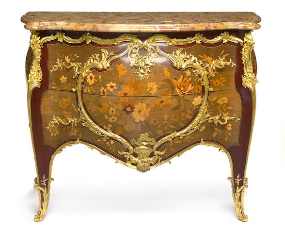 A fine Louis XV style gilt bronze mounted marquetry commode Zwiener Jansen Successeur late 19th century
