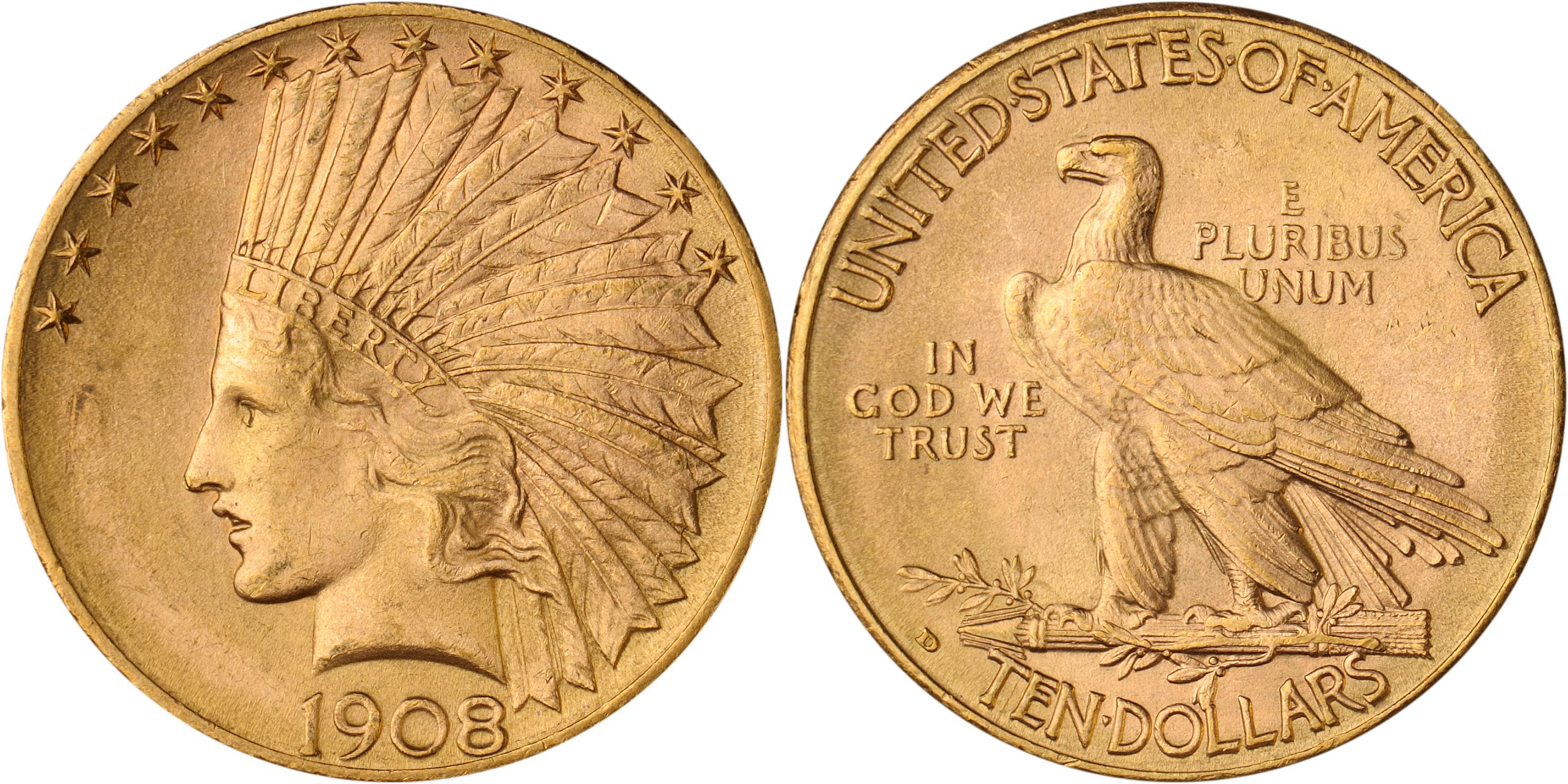 1908-D Motto $10