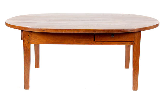 An oak oval low table