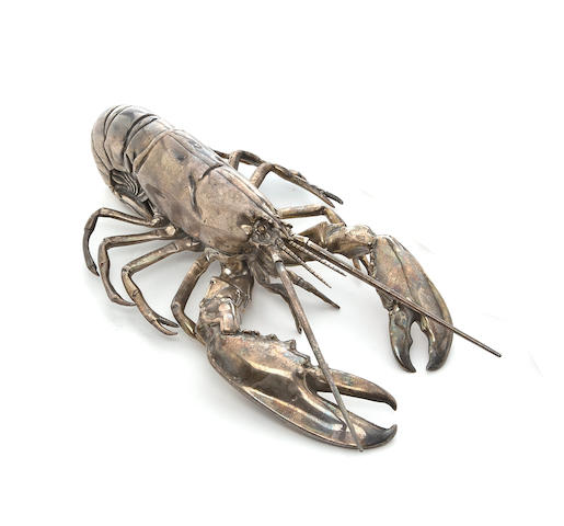 A Japanese silvered figure of a lobster