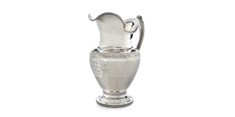 An American coin silver Light Guard presentation pitcher New York, mid-19th century