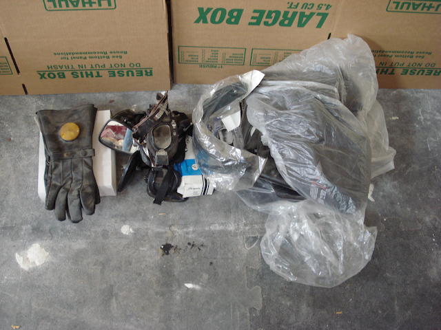 An assorted lot of motorcycle accessories,