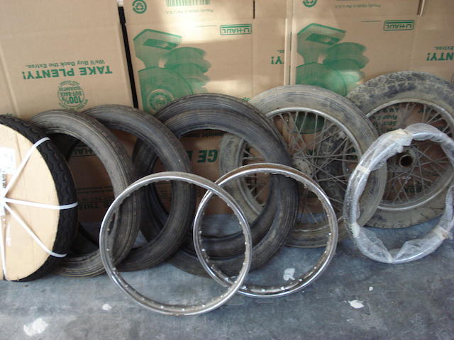 A selection of wheels and tires,