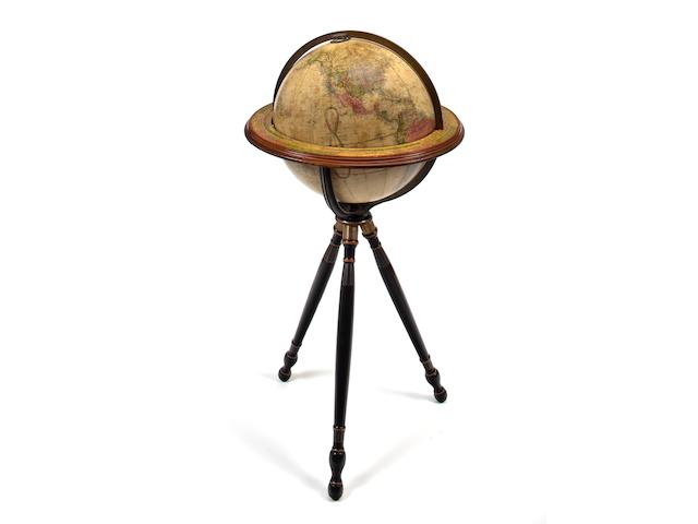 A 16-inch Terrestrial floor globe  late 19th century 44 in. (111.7 cm.) overall height.