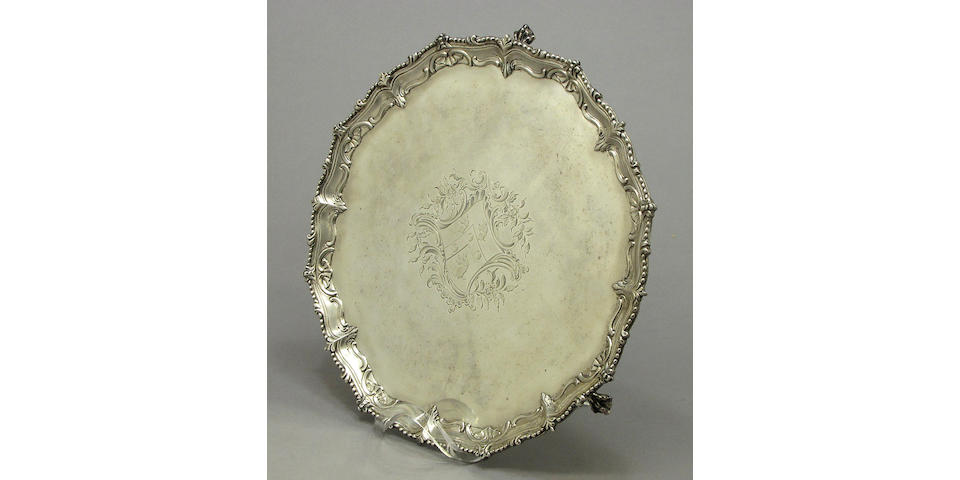 George III silver tripod salver by John Carter