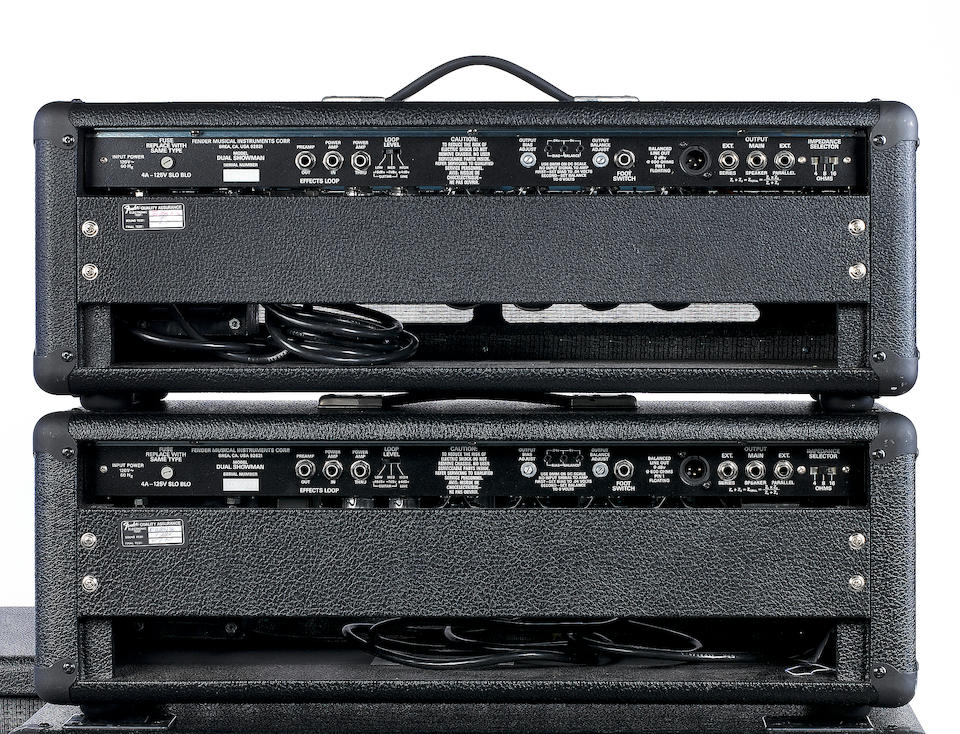 A pair of 1987 Fender Dual Showman with matching Fender speaker cabinets, Serial Numbers LO 80632 and LO 80610, 7