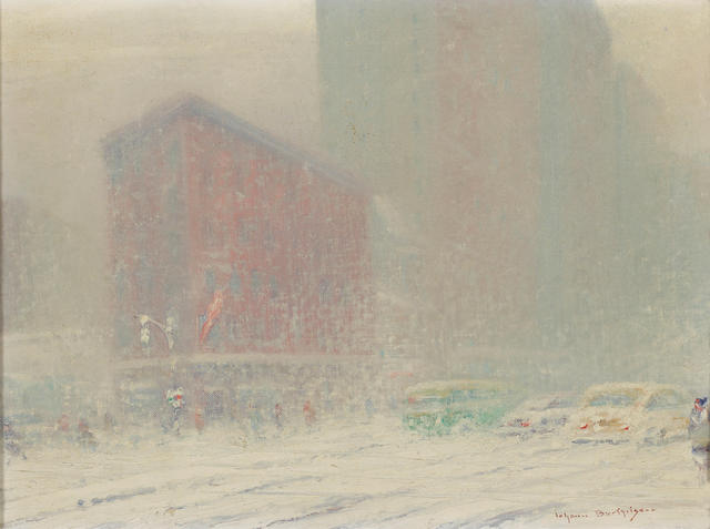 Johann Berthelsen (American, 1883-1972) East 57th Street, New York 12 x 16in