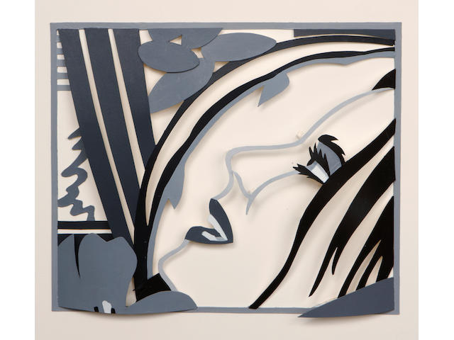 Tom Wesselmann (American, 1931-2004) Maquette for Bedroom Face with Tulip, 1987 image 8 1/2 x 10 x 1in (19 x 25.5 x 2.5cm); sheet 14 x 16in (35.5 x 40.7cm)