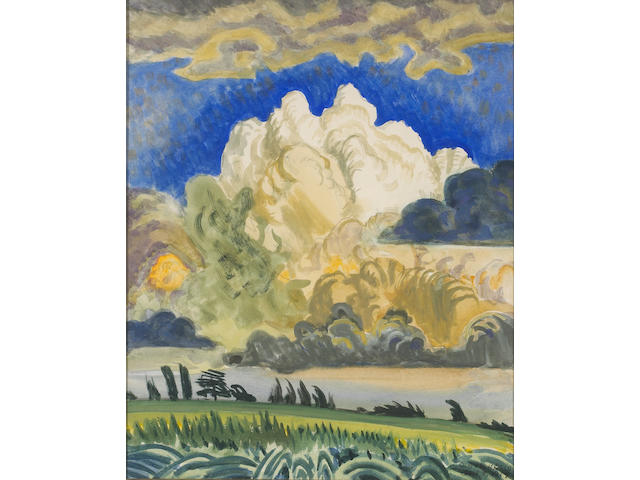 Charles Burchfield (American, 1893-1967) The White Cloud, Salem, 1917 21 1/2 x 17 1/2in