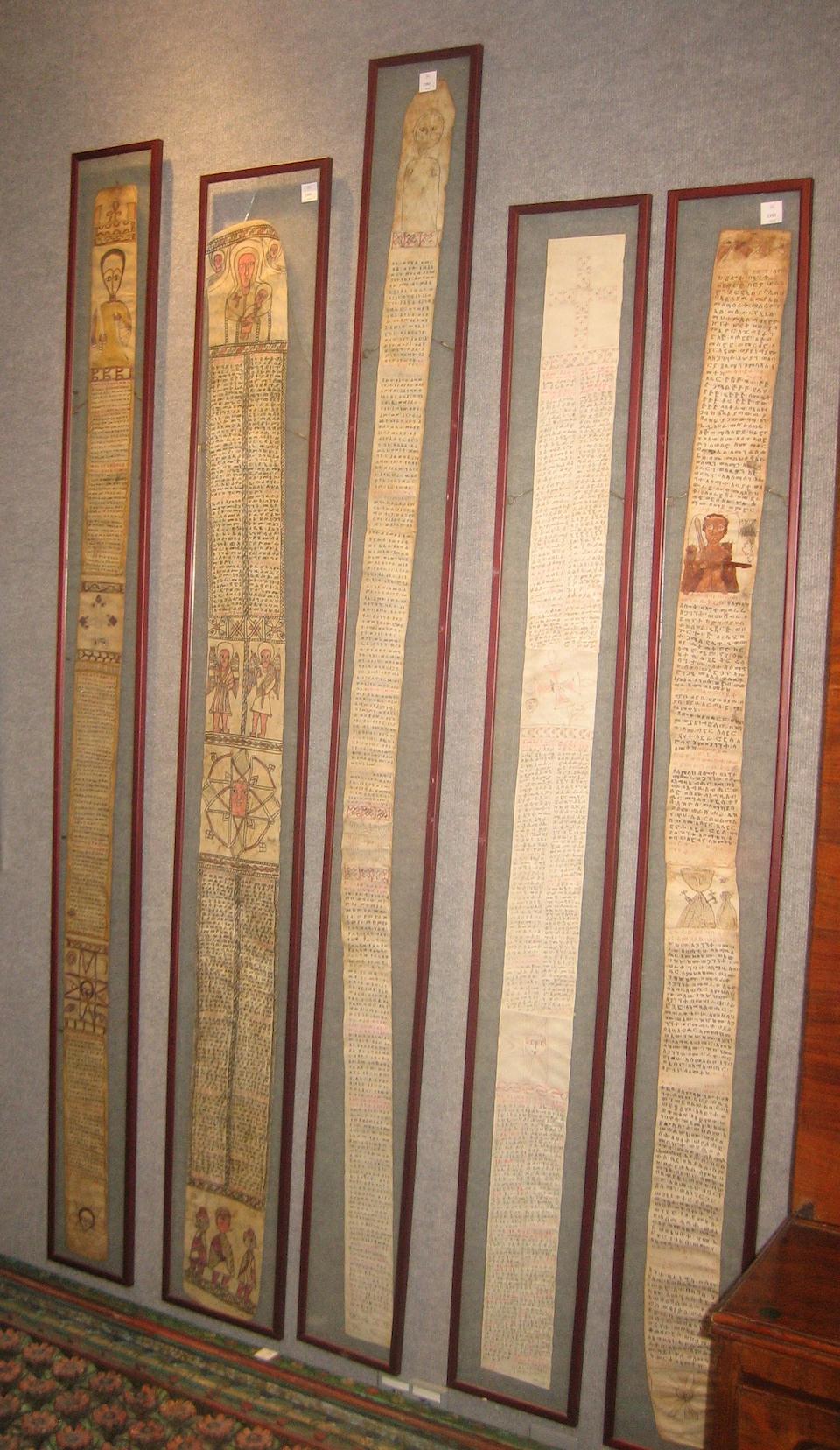 Eleven Ethiopian prayer scrolls