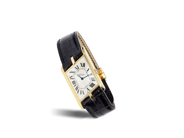 Cartier, Paris. A fine and rare 18K gold limited edition asymmetric Tank wristwatchTank Parall&#233;logramme, Collection Priv&#233;e, Ref. 2842. No. 135 / 150