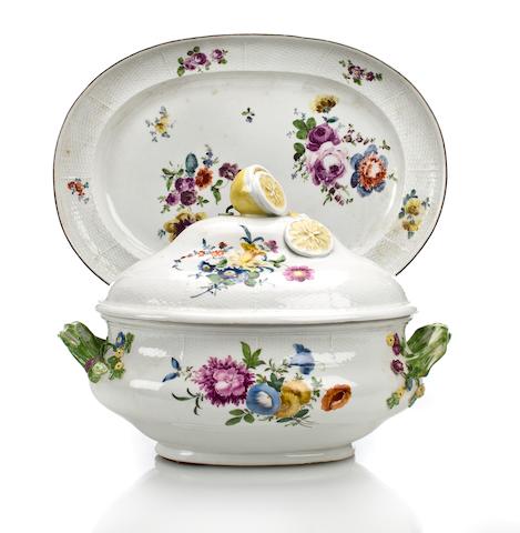 A Meissen porcelain covered soup tureen and stand circa 1900