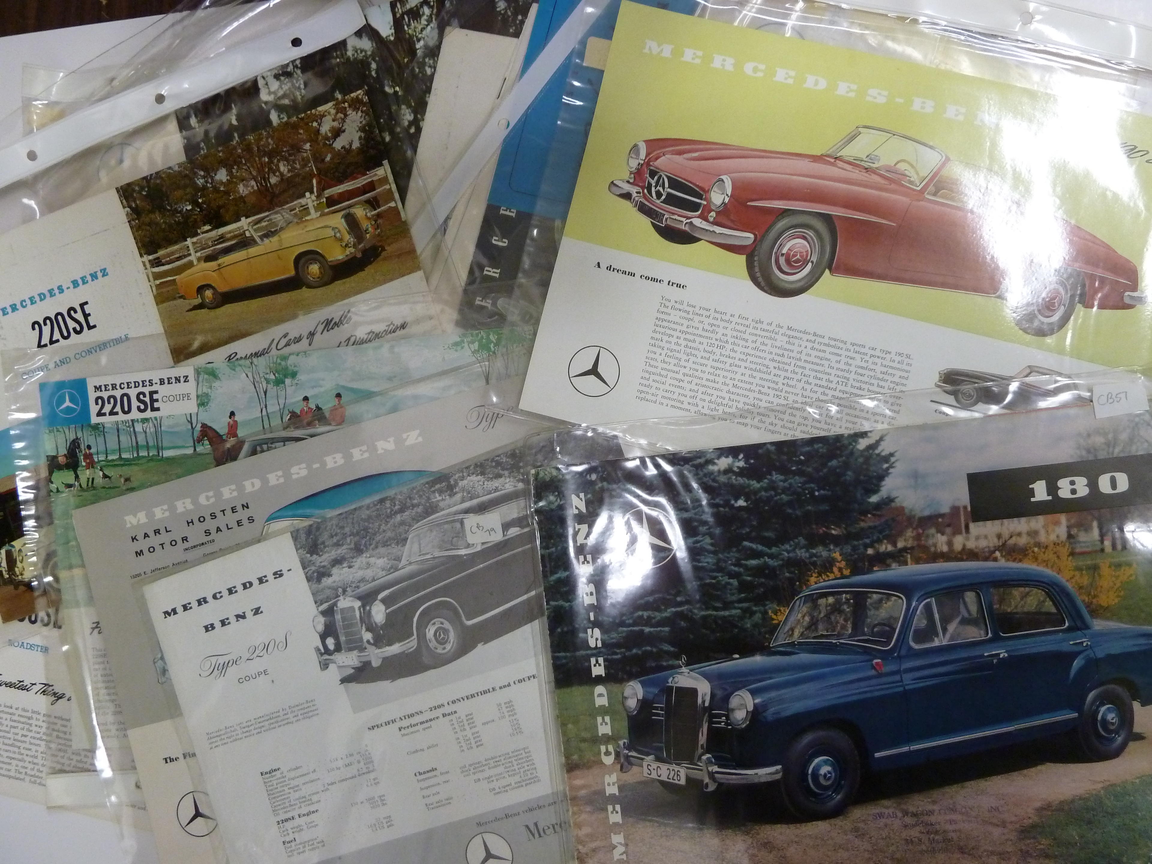 A selection of Mercedes-Benz sales brochures from the Studebaker-Packard...