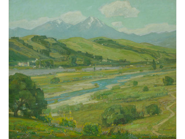 William Wendt (American, 1865-1946) San Juan Creek near the mission 30 1/4 x 36 1/4in (overall: 40 1/2 x 46 1/2in)