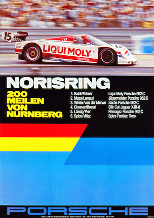 The Ex-Richard Lloyd Racing, 1987 Norisring FIA World Sports Prototype Championship Winner,1987 Porsche Typ 962 Group C Racing Coupe  Chassis no. RLR 962-106B Engine no. 956 348 image 2