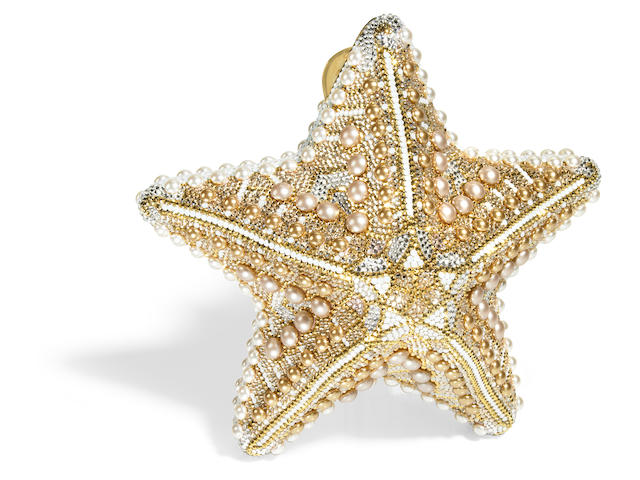 A gold starfish minaudiere,